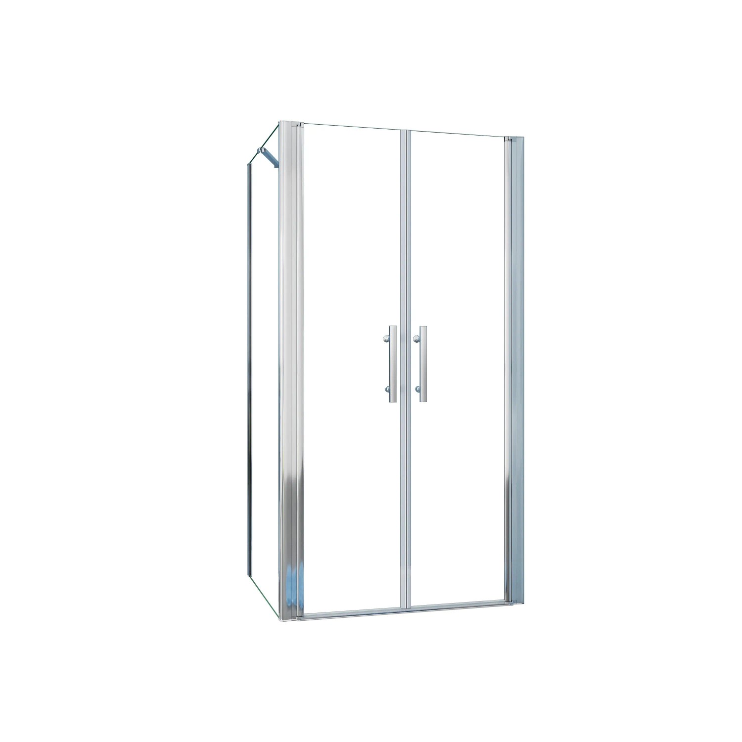 Duschparadies Duschkabine Duschtür Mit Seitenwand 90 x 90 x 195cm Doppeltür Drehtür 6mm NANO Glas Dusche