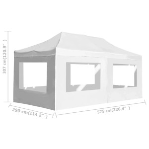Weißes vidaXL Partyzelt, faltbar, 6x3m mit Wänden und Fenstern.