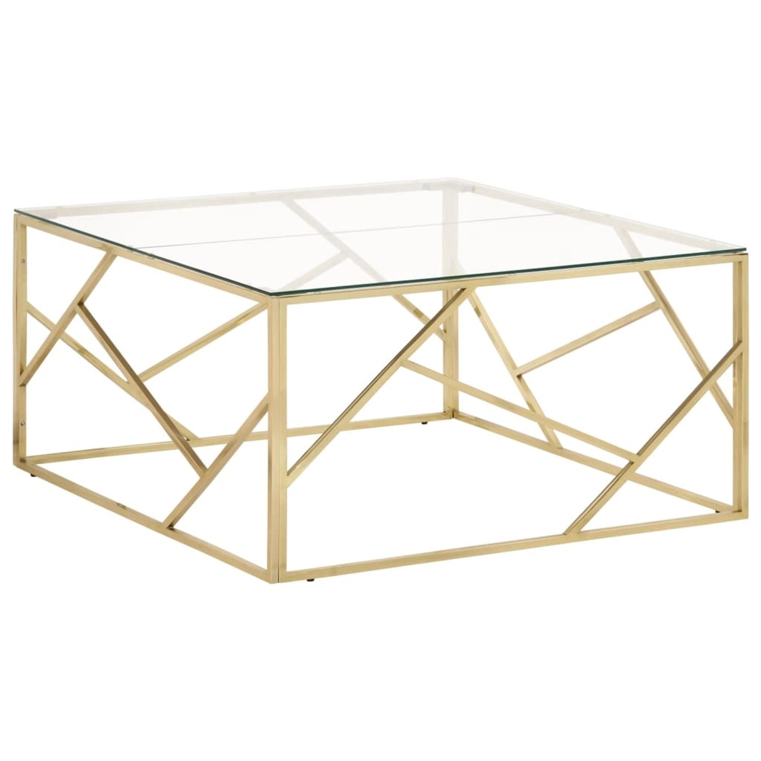 vidaXL Couchtisch Golden Edelstahl und Hartglas 349954 günstig online kaufen