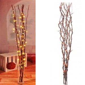Mojawo Lichterzweige, braun, mit 80 warmweißen LEDs. Dekorative Weihnachtsbeleuchtung für Innenräume.