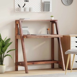 Brauner vidaXL Schreibtisch aus massivem, upgecyceltem Holz, 90x50x103 cm. Ideal für Büro und Arbeitszimmer.
