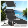 Tectake Aluminium Sonnenliege Aurelie Klappbar  Mit Kopfkissen Wetterfest und Uv Beständig  218 x 60 x 33 50 cm Schwarz_4