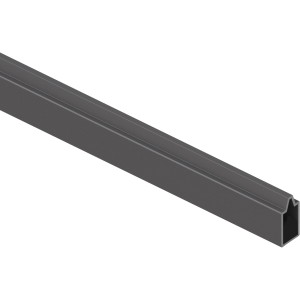 Anthrazitfarbenes Alu-Abschlussprofil für Sichtschutzzaun, 30x233 cm.