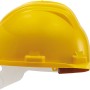 Gelber Gebol Bau-Schutzhelm für optimalen Kopfschutz auf der Baustelle.