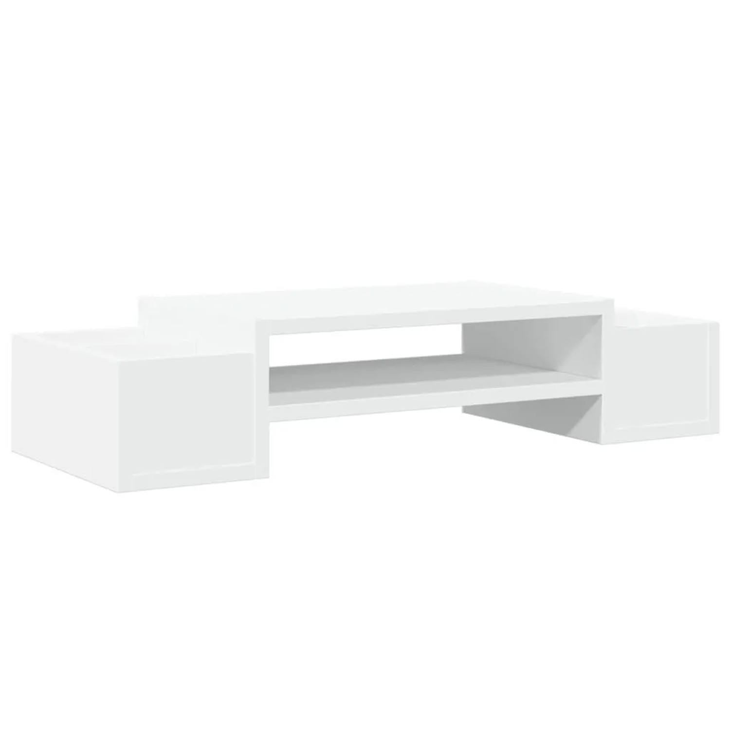 vidaXL Monitorständer mit Stauraum Weiß 70x27x15 cm Holzwerkstoff 854679