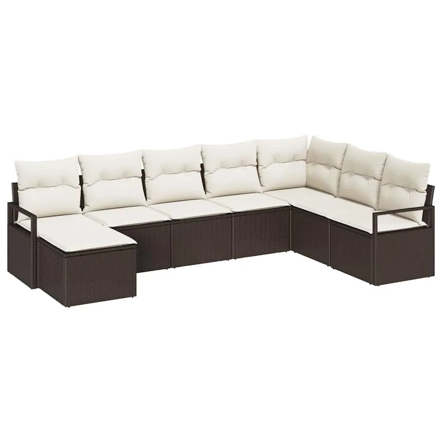 vidaXL Sofa Set mit Kissen 8-Tlg Braun und Creme Poly-Rattan 3355167 günstig online kaufen