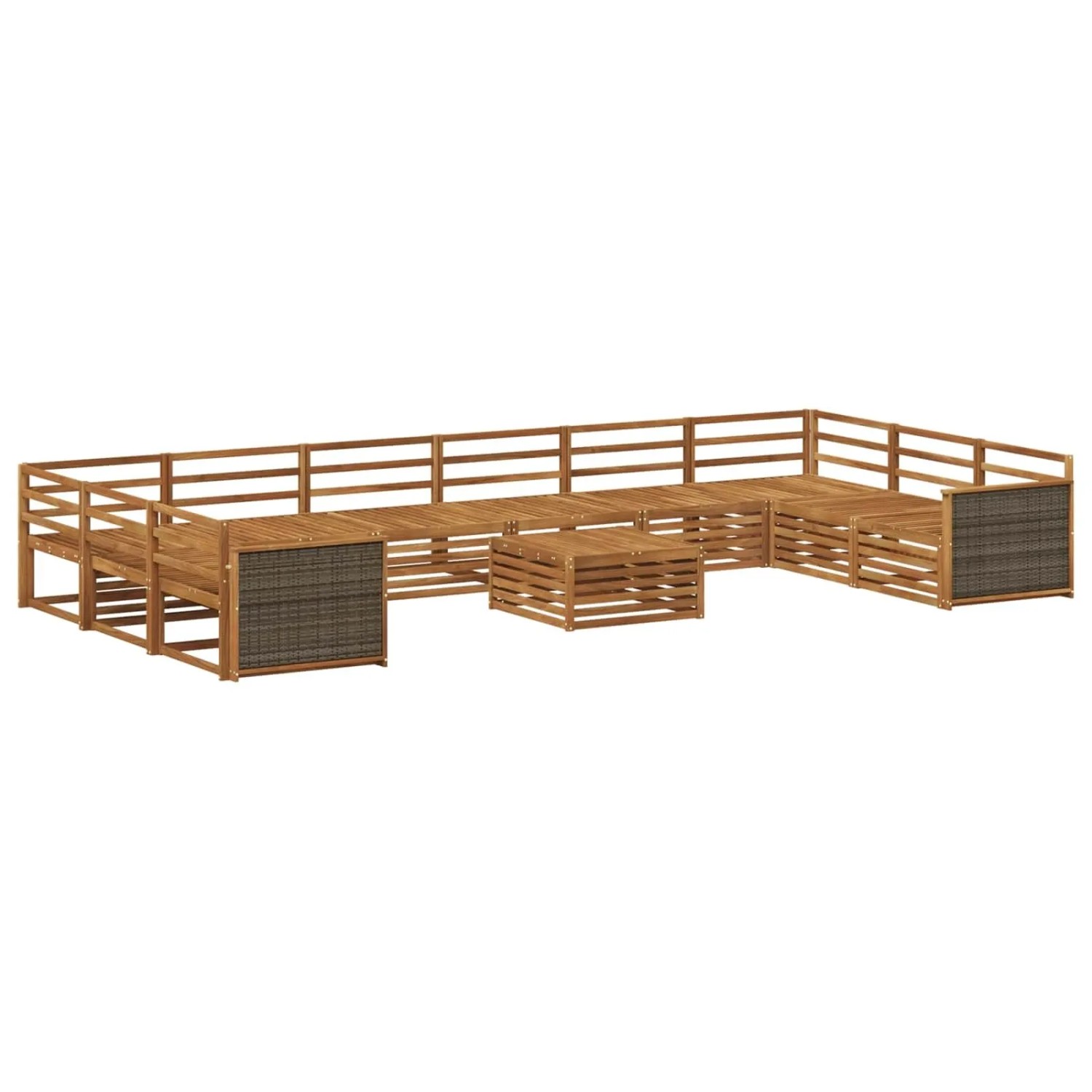 vidaXL Sofagarnituren 11 Stk Massivholz Akazie 3383917