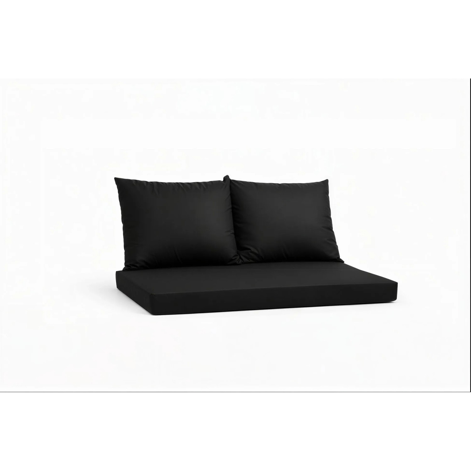 Setgarden Triple Outdoor Palettenkissen Set 120x60x10cm Sitzkissen + Rückenkissen 2x60x50cm 1tlg Schwarz