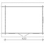 Grundriss Skan Holz Gartenhaus Lugano 1 DS Natur, 420x300 cm, Holz-Gartenhaus