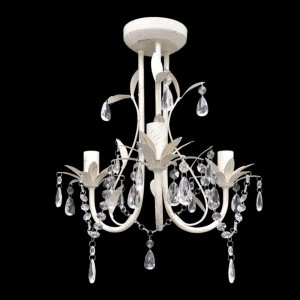 vidaXL Kristall-Deckenleuchte Kronleuchter 2 Stk Elegantes Weiß 278738
