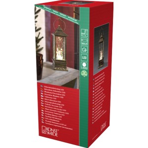 Konstsmide LED Schneelaterne mit Schneemännern, warmweiß, für stimmungsvolle Weihnachtsdeko.