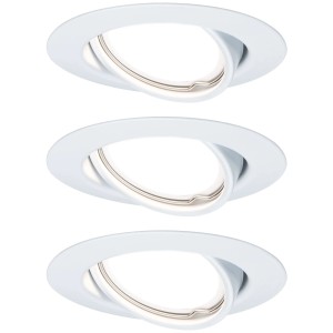 Paulmann LED-Einbauleuchten Base, 3er Set, weiß, dimmbar, IP23. Strahler für Deckenmontage.