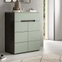 Inn.Furn Schuhkommode Cooper in Salbei und Grau, 80 cm breit. Schuhschrank mit Schublade und Türen.