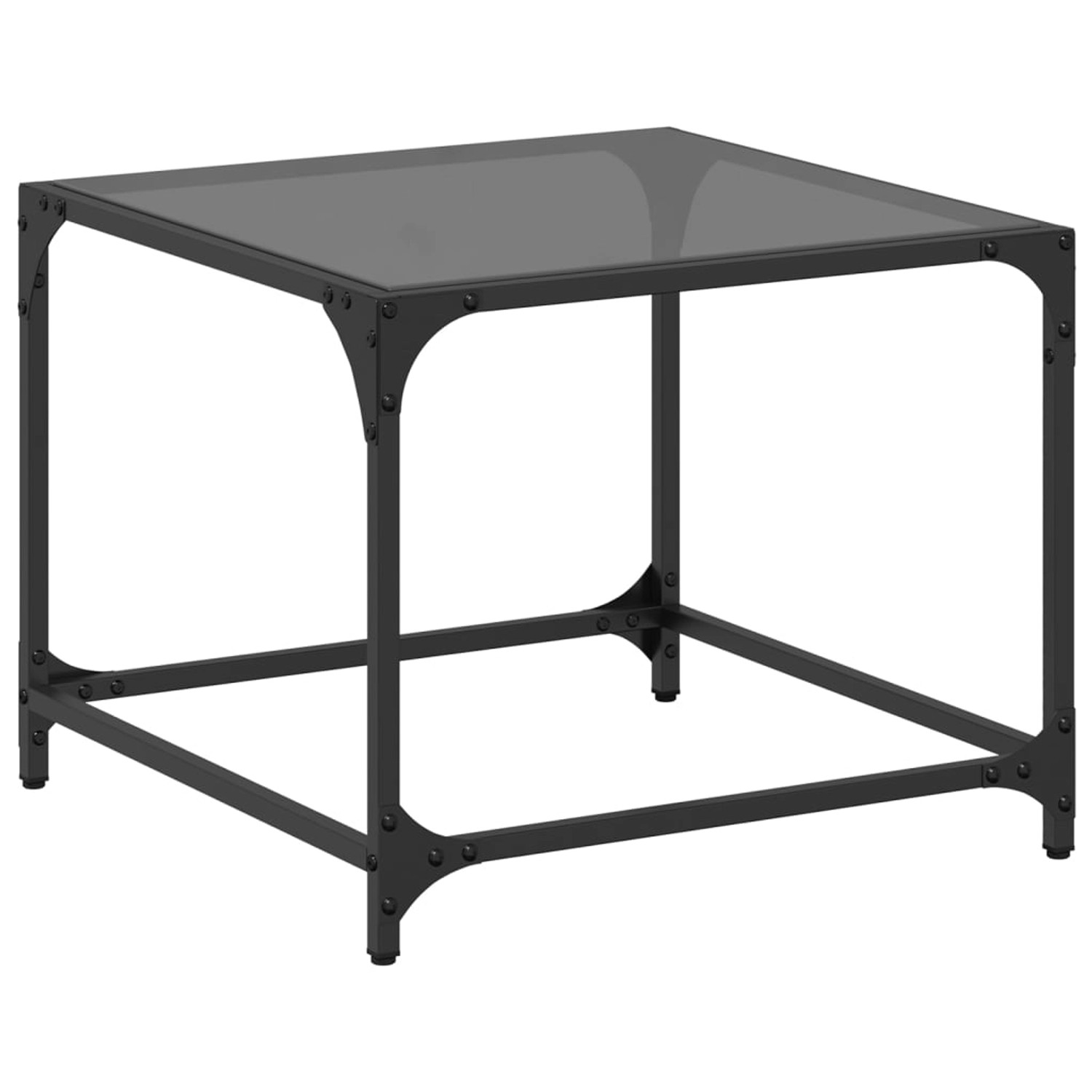 vidaXL Couchtisch mit Glasplatte Schwarz 50x50x40 cm Stahl 845968 günstig online kaufen