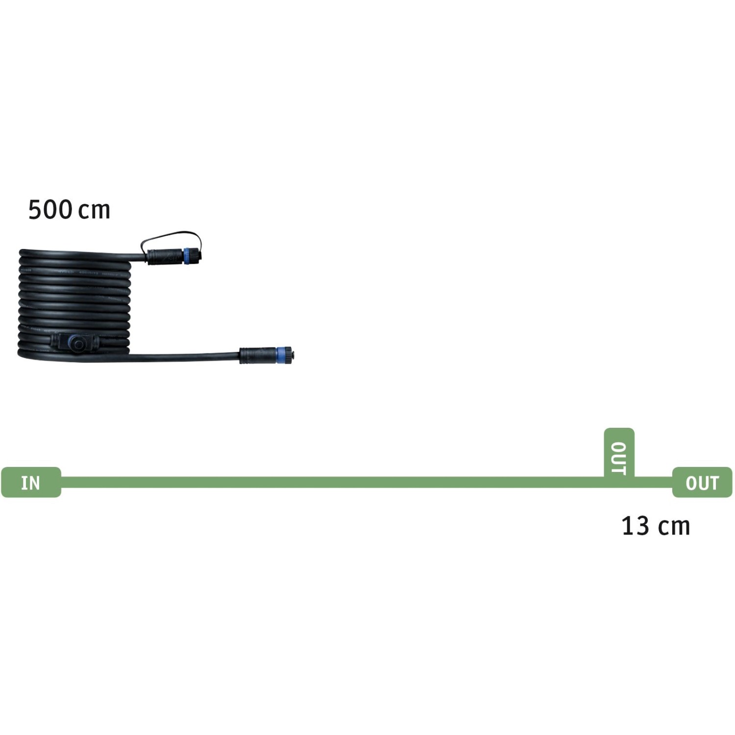 Paulmann Plug & Shine Verbindungskabel, 5m, mit 2 Ausgängen für Außenbeleuchtungssysteme.
