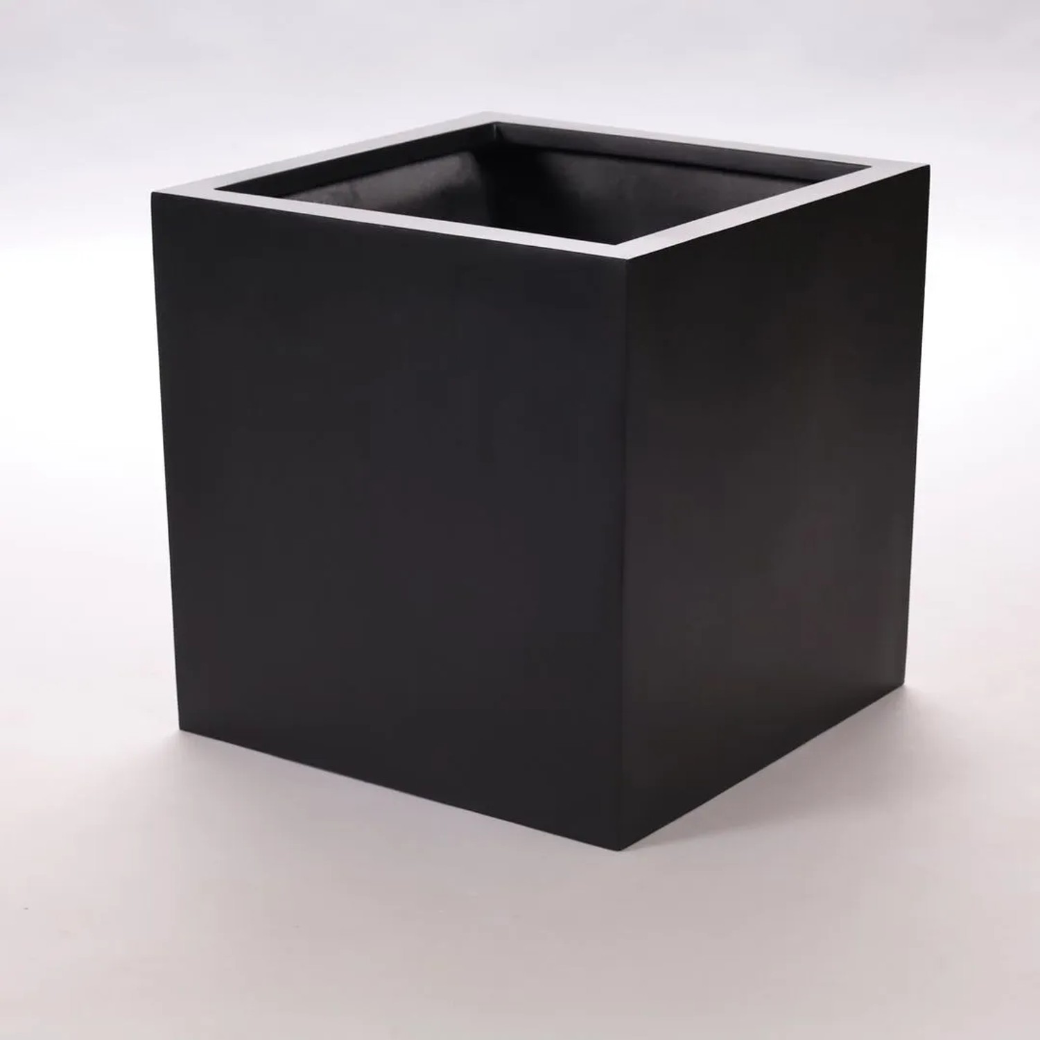 Elegant Einrichten Pflanzkübel Fiberglas Quadratisch 50x50x50cm Elegant-Schwarz-Matt