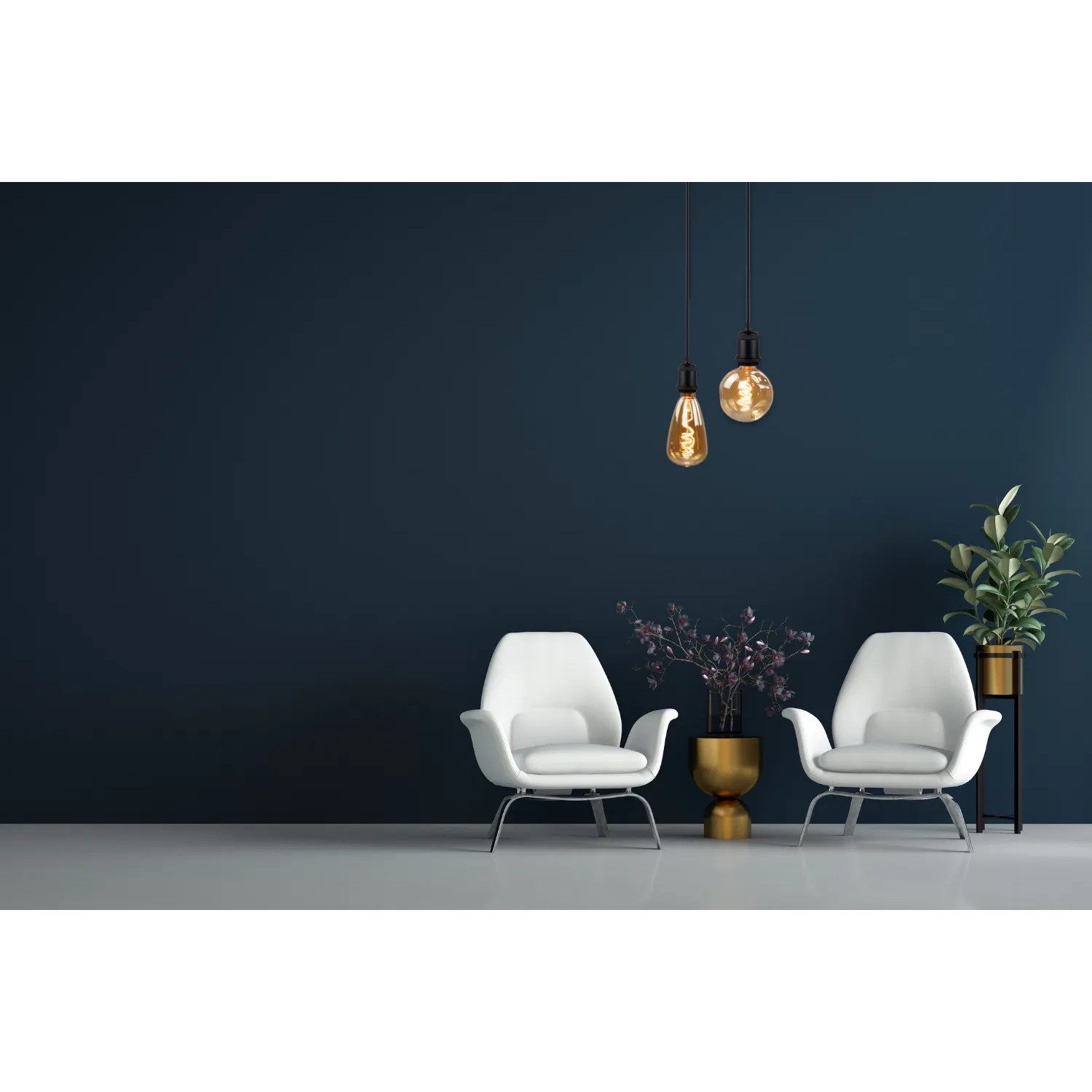 Dekorative LED Filament Leuchtmittel CALDERA E27, warmweiß, bernsteinfarben, in Wohnraum-Szene.