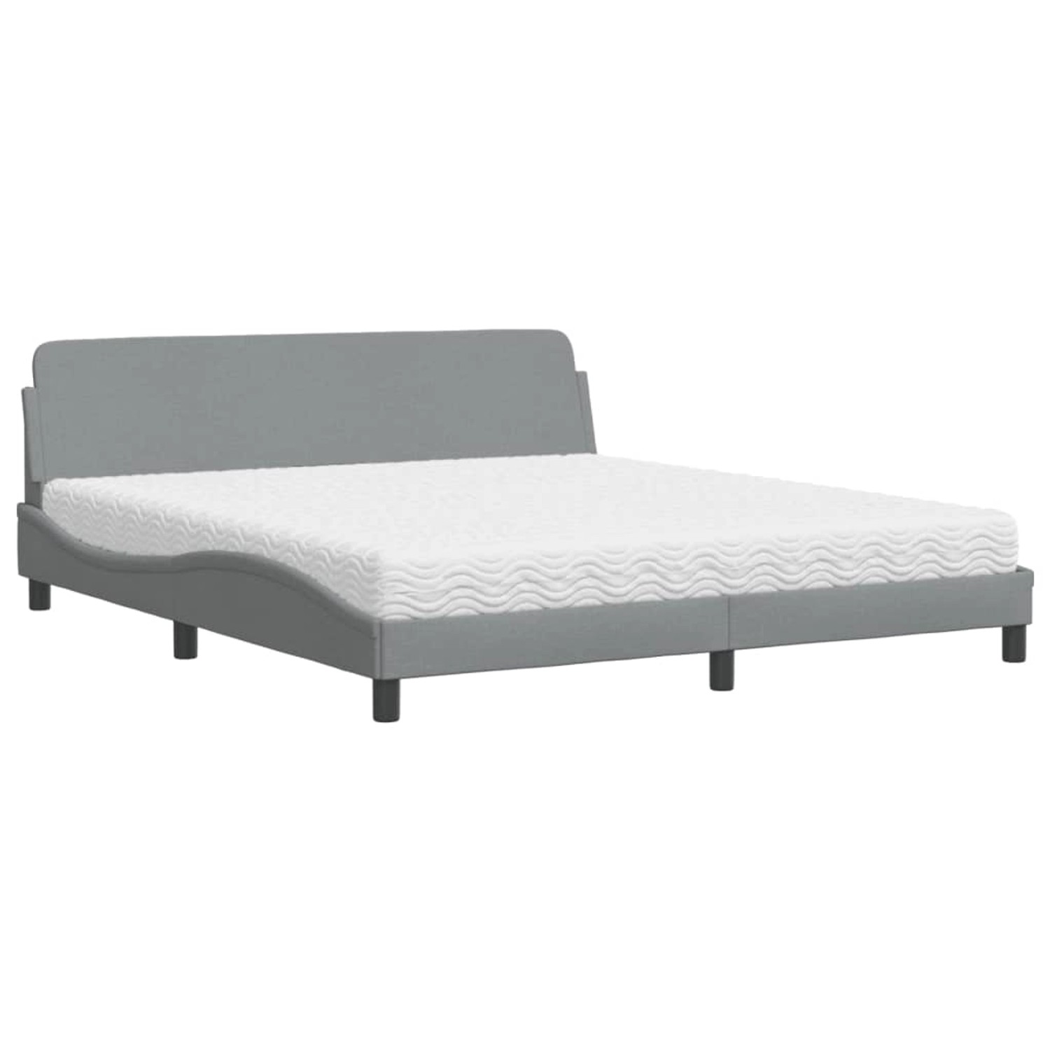 vidaXL Bett mit Matratze Hellgrau 180x200 cm Stoff2007523