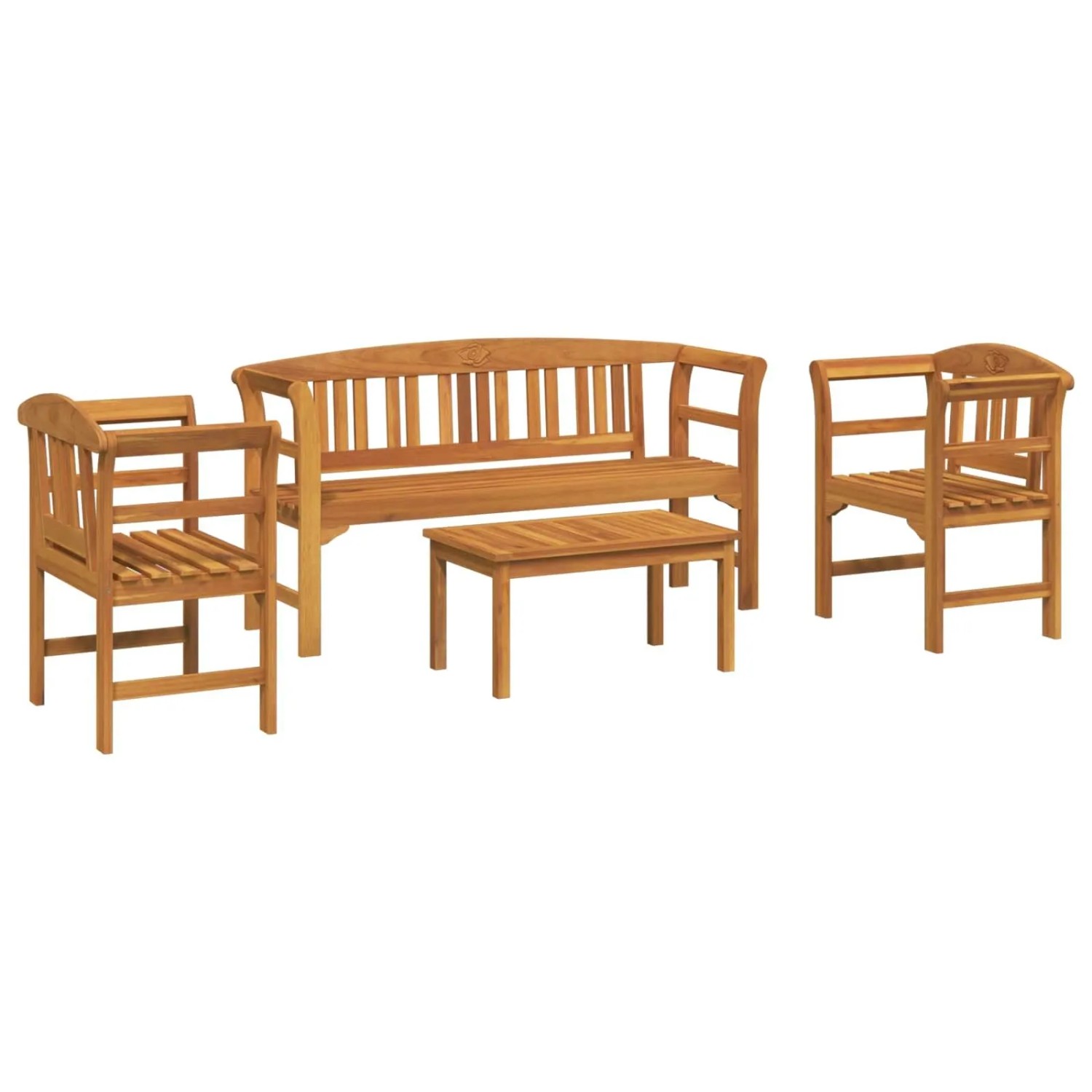 vidaXL Gartenrosen-Lounge-Set 4-Tlg Massivholz Akazie 3416309
