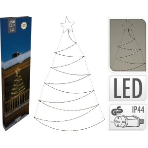 Schwarzer Deko-Tannenbaum mit LED, 89x150cm, für stimmungsvolle Weihnachtsdekoration.