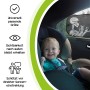 OKCars Sonnenschutz mit Skelett-Motiv an Autoscheibe, Kind im Autositz.