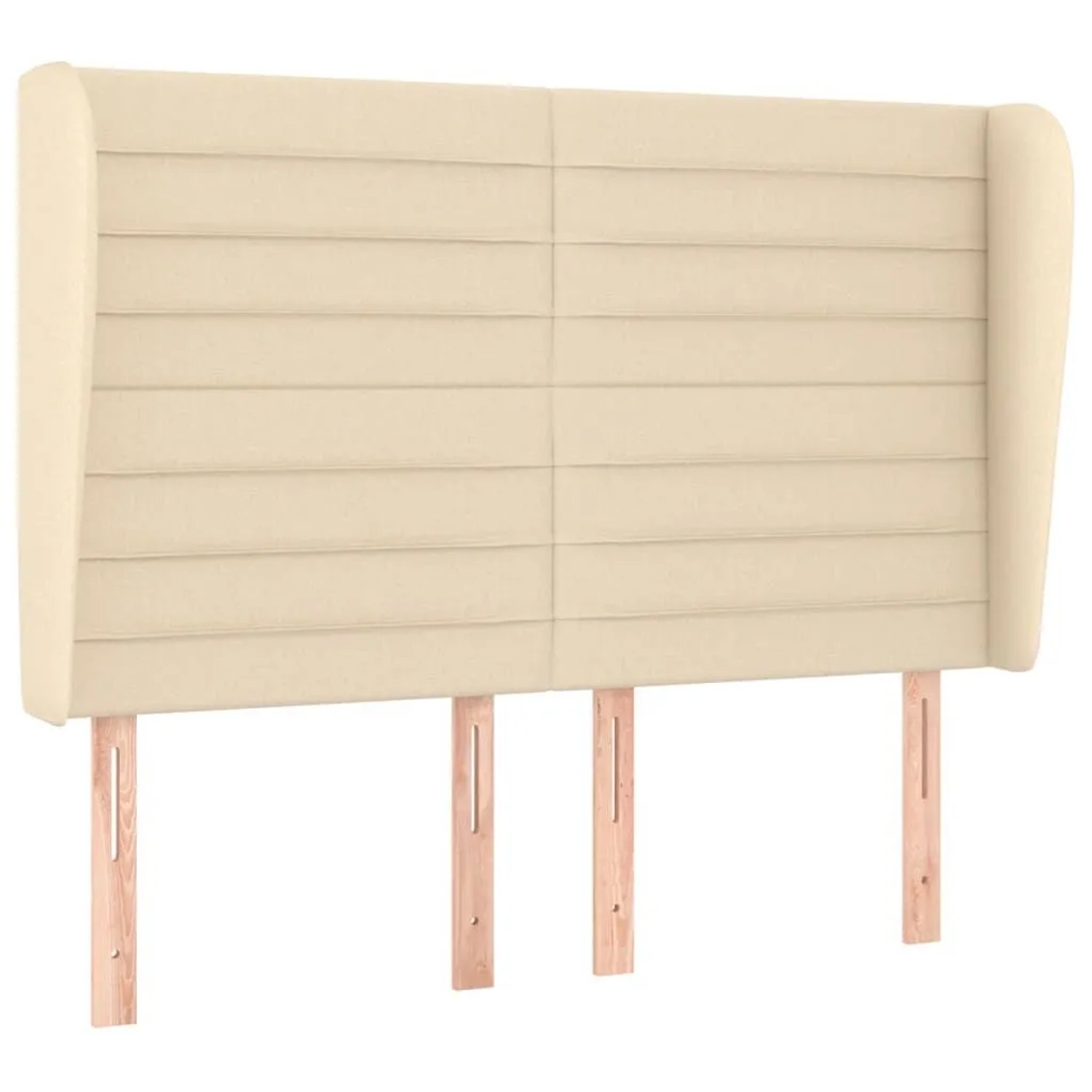 vidaXL Kopfteil mit Ohren Creme 147x23x118/128 cm Stoff 3118099