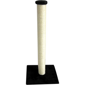 Schwarzer Ebi Kratzbaum Classic-Tree Highpost mit Sisalstamm und Plüschliegefläche.