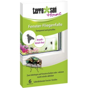 Terrasan Home Fenster-Fliegenfalle: Insektizidfreie, selbstklebende Fliegenfalle für Fenster, 6er-Pack.