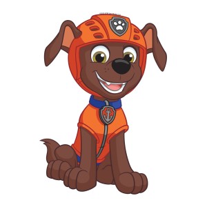 Wandtattoo: Paw Patrol Zuma, orange-braun, 8,5x15cm. Selbstklebend für Kinderzimmer.