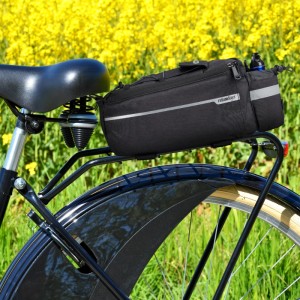 Relaxdays Gepäckträgertasche Polyester Aluminium Schwarz Wasserdicht Isolierend Reflektierend 15 cm x 16 cm x 38 cm 360 g