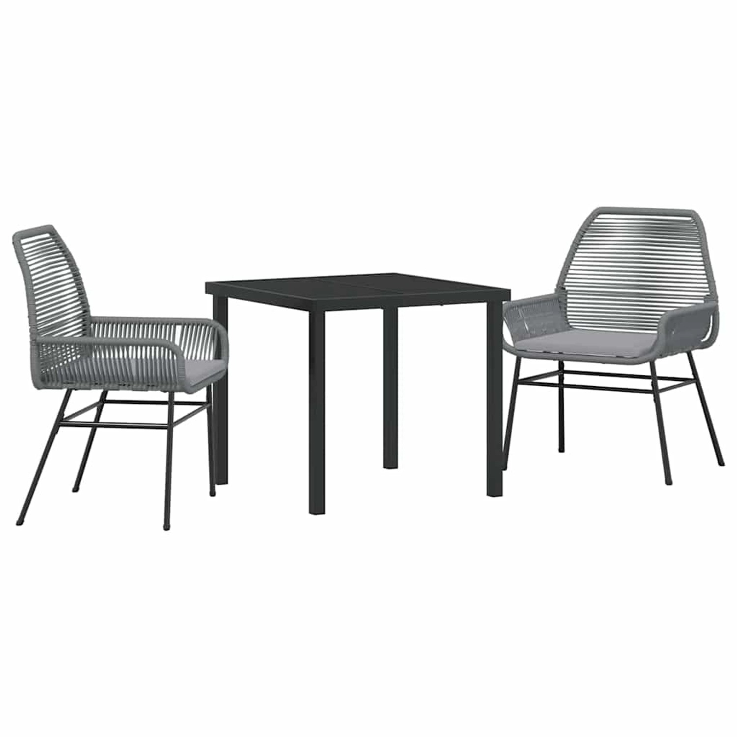 vidaXL Garten Essgruppe 3-Tlg Grau Poly Rattan 3380883 günstig online kaufen