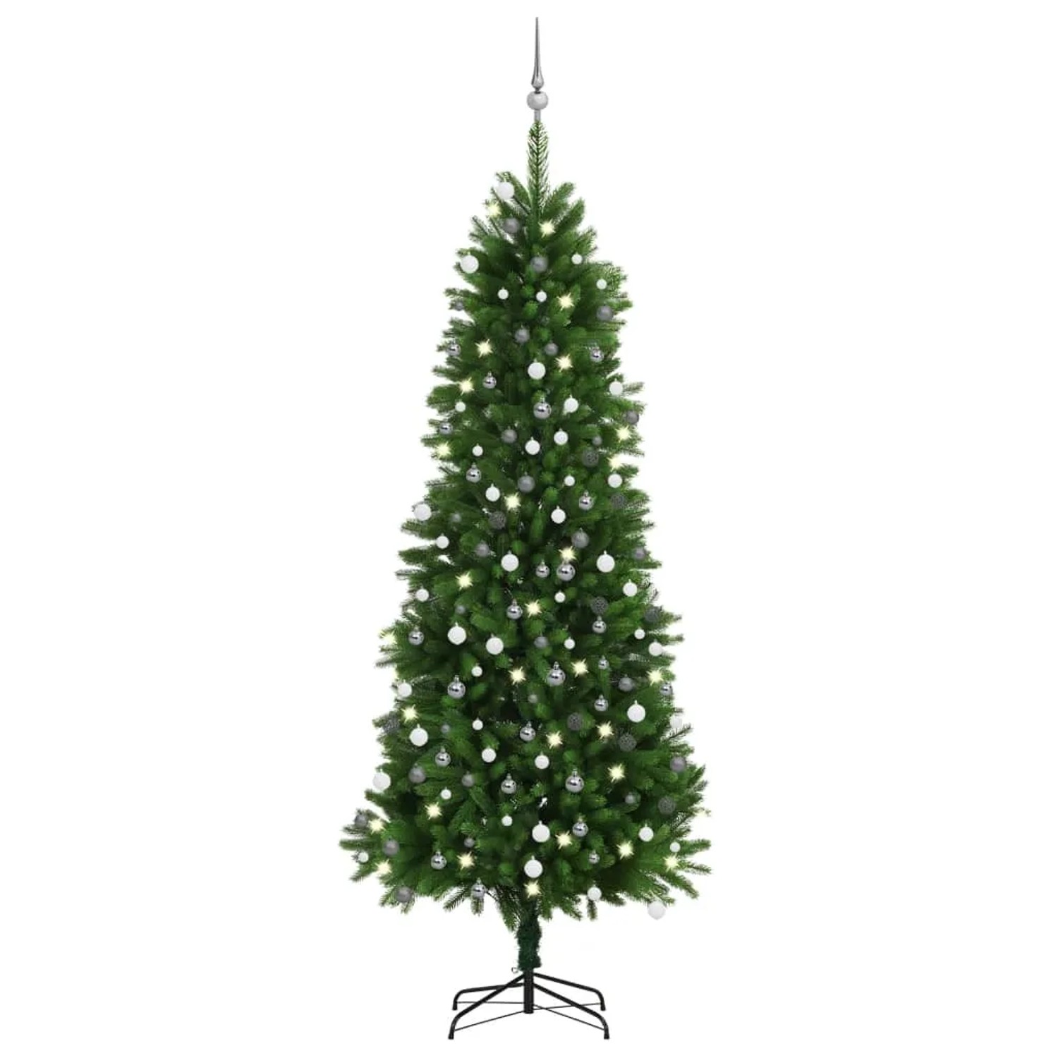 vidaXL Künstlicher Weihnachtsbaum mit LEDs & Kugeln 240 cm Grün Modell 3
