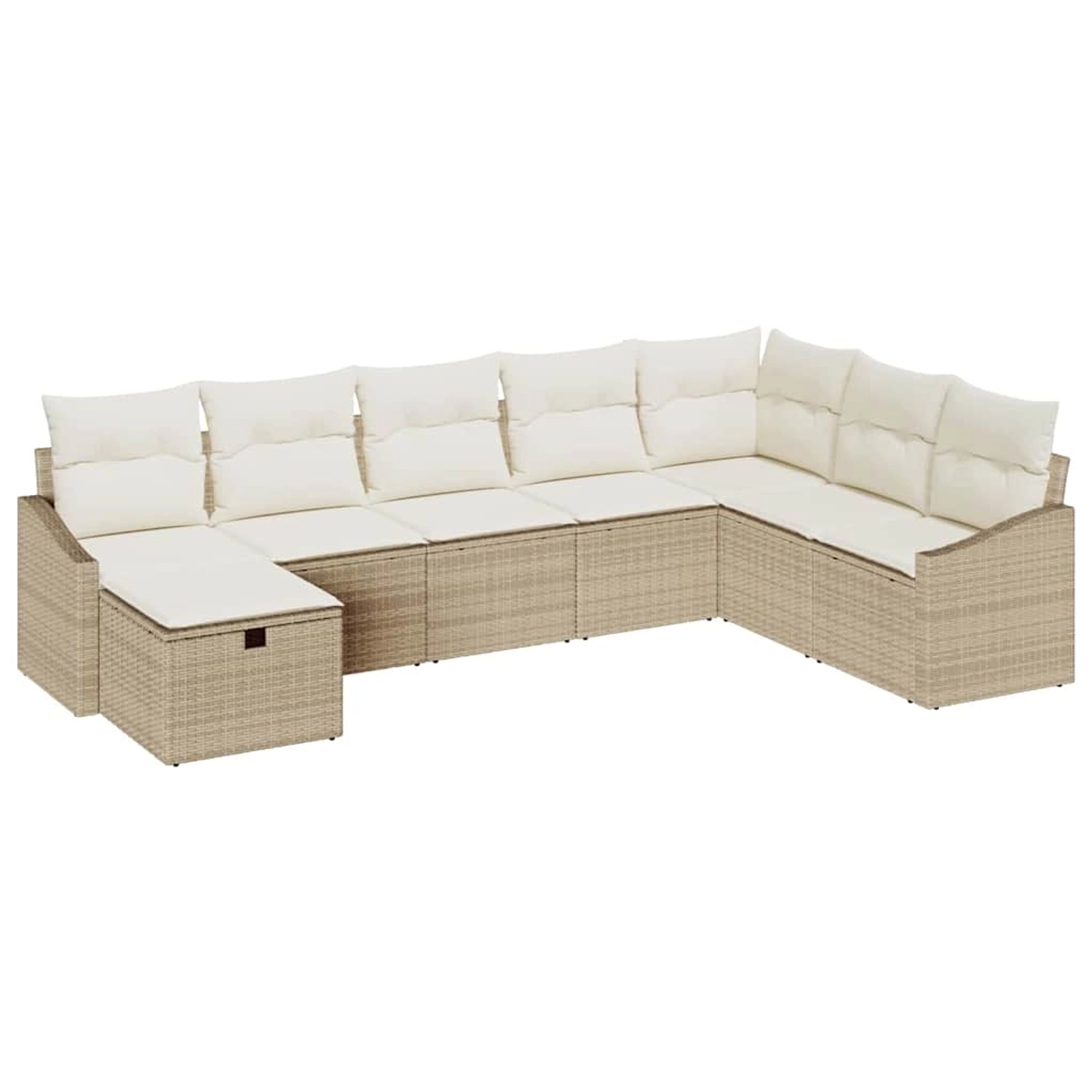 vidaXL Garten-Sofa-Set mit Kissen 8-Tlg Beige Poly Rattan 3359330 günstig online kaufen