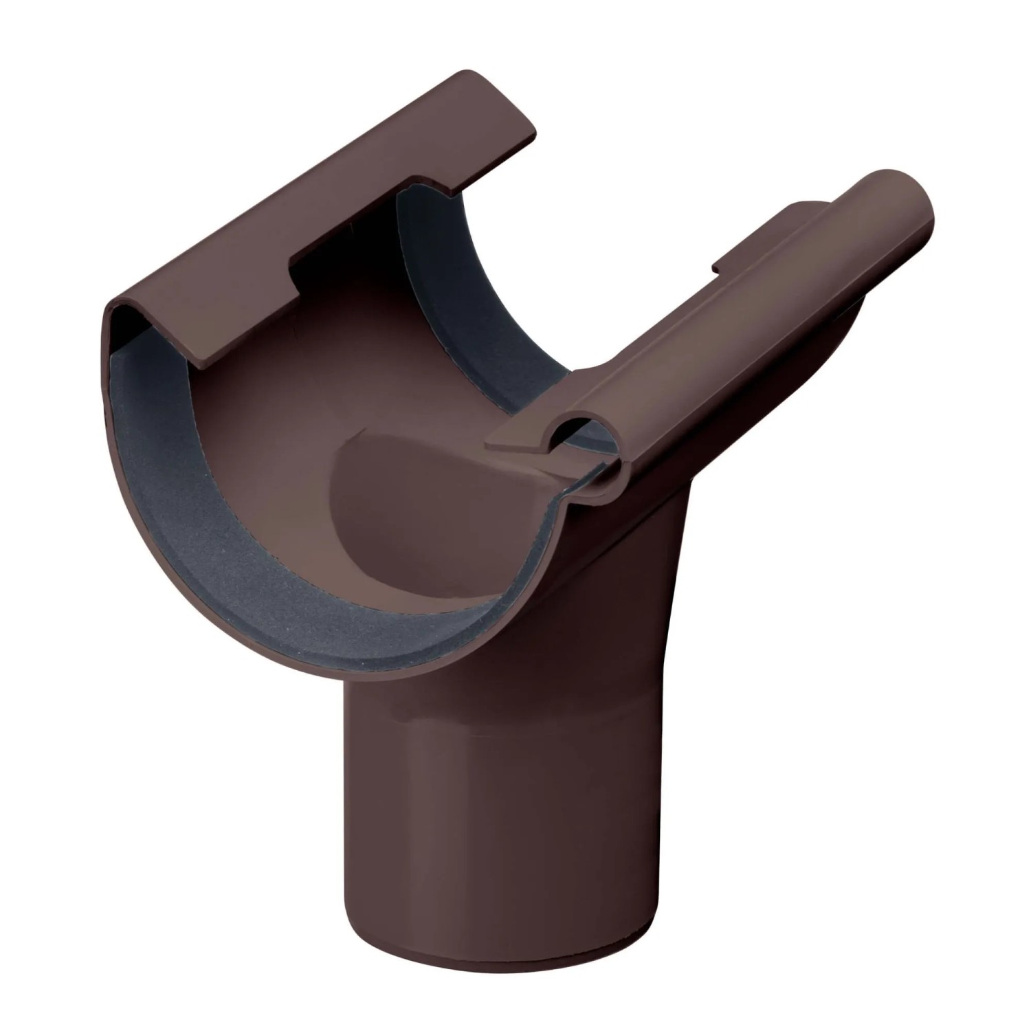 Inefa Einhangstutzen PVC NW 125/DN 75 Halbrund Dunkelbraun Dachentwässerung