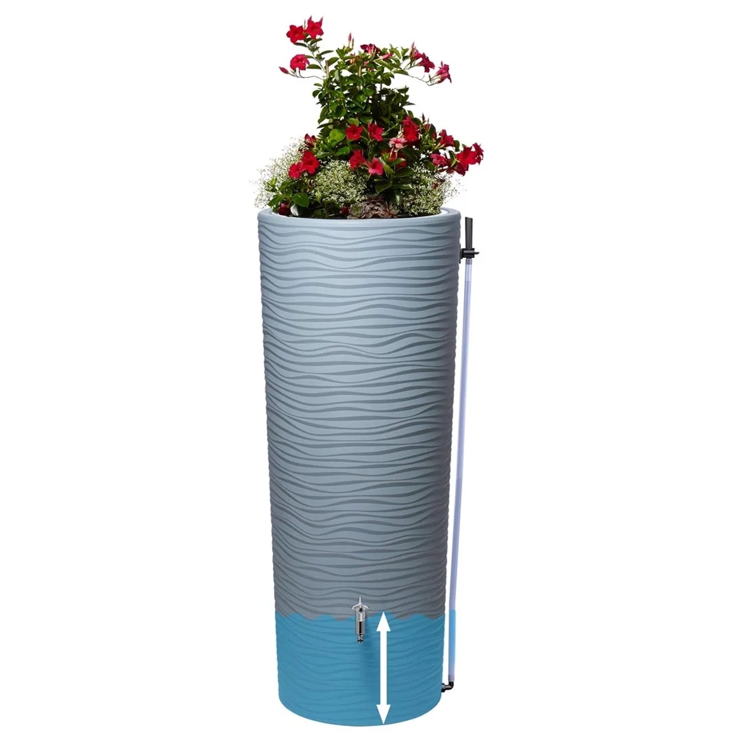 Garantia Schlauchset Aqua-Go (3/4'') für Regentonnen mit Füllstandsanzeige und Wasserhahn.