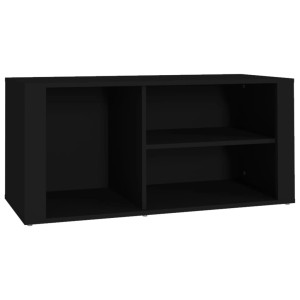Schuhregal Schwarz, 100x35x45 cm, aus Holzwerkstoff. Schuhschrank mit Fächern für Flur oder Garderobe.