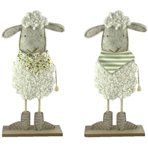 Boltze Deko-Figuren Schaf, 2-fach sortiert, mehrfarbig. Osterdeko mit Schafen mit Halstuch und Stiefeln.