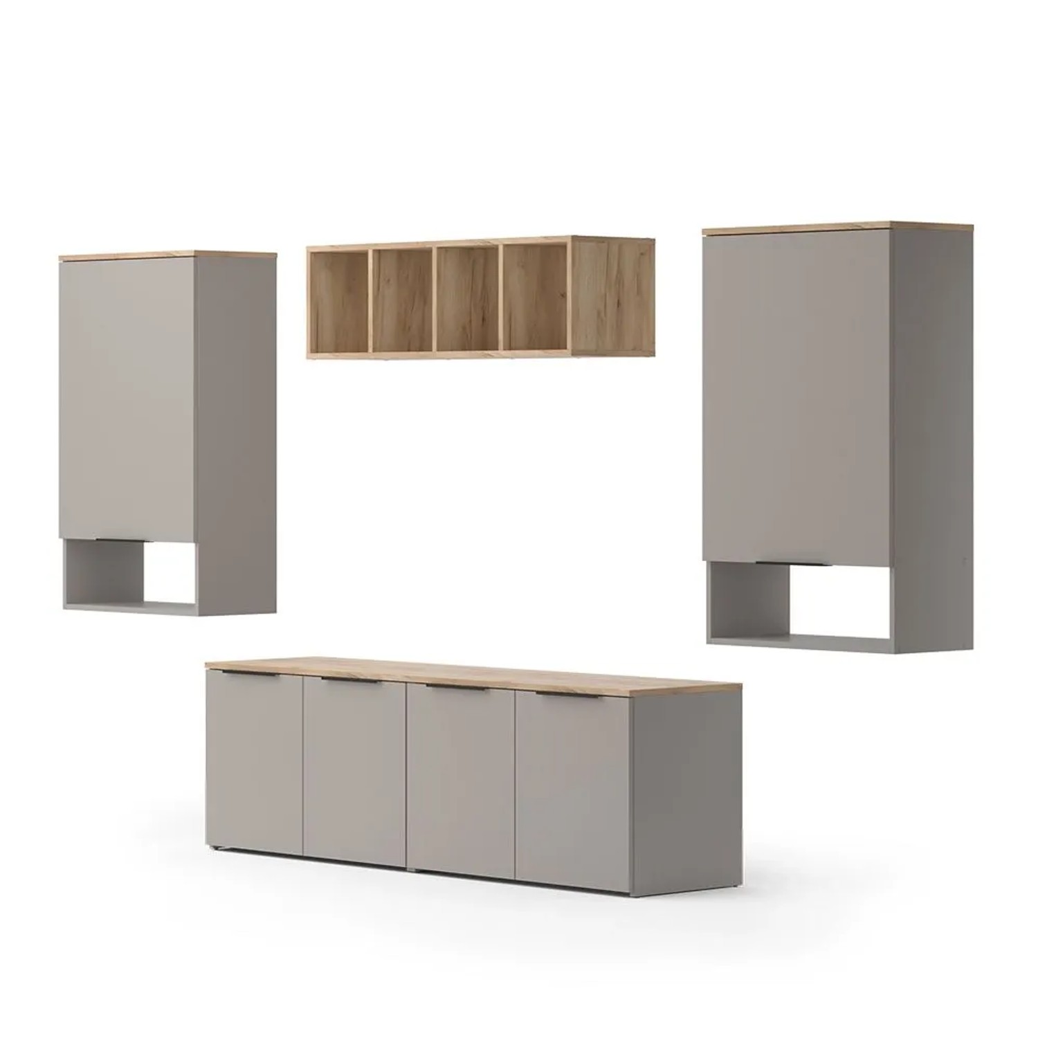 Vicco Wohnwand Wido Greige 80 x 50 5 Teile Art Nr 57461