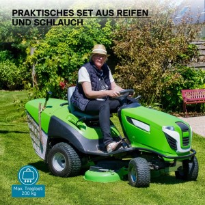 Wiltec Reifen Für Den Aufsitzmäher 15X6.00-6 4Pr Mit Schlauch Und Geradem Ventil