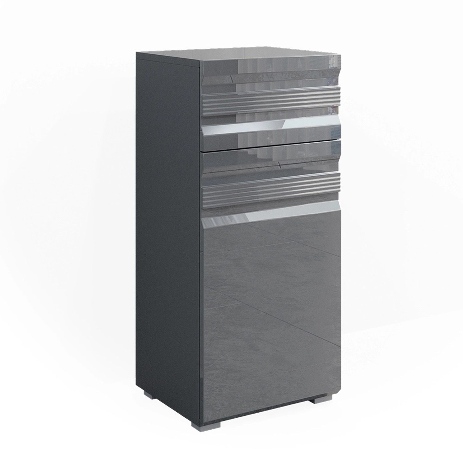 Vicco Midischrank Freddy Anthrazit Hochglanz 36 x 79 cm