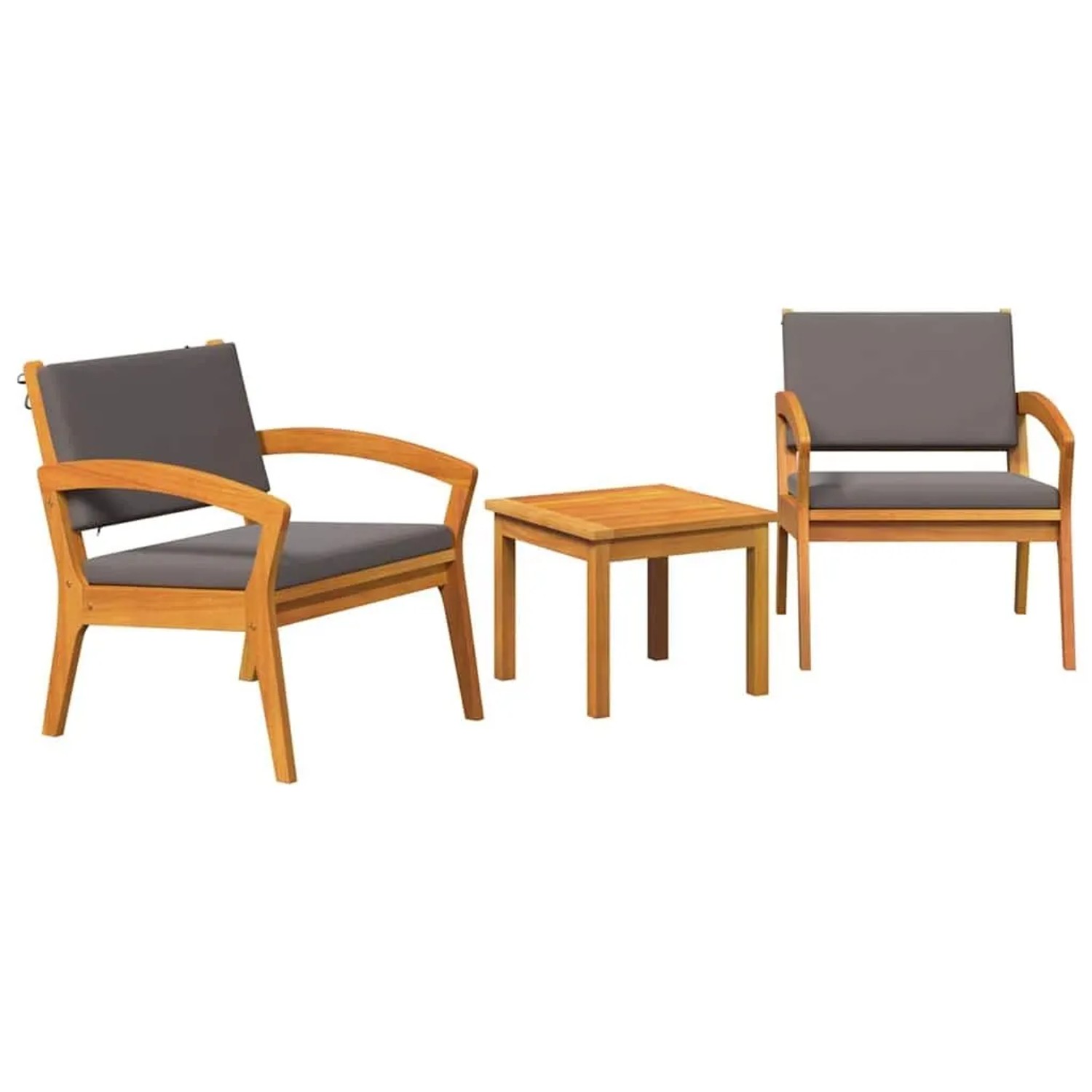 vidaXL Bistrogarnitur mit Kissen 3-Tlg Braun Polyester 4106470