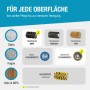 Aufsätze für Gloria MultiBrush: Steinbürsten (soft, medium, pro), Fugenbürsten (Nylon, Stahldraht), Holzbürste.