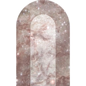 Selbstklebende, runde Tapete in Altrosa mit Marmor-Optik von Sanders & Sanders, 127x200 cm.