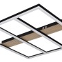 Moderne, schwarze LED-Deckenleuchte Froomy 60x60 cm mit Holzoptik für OBI.de