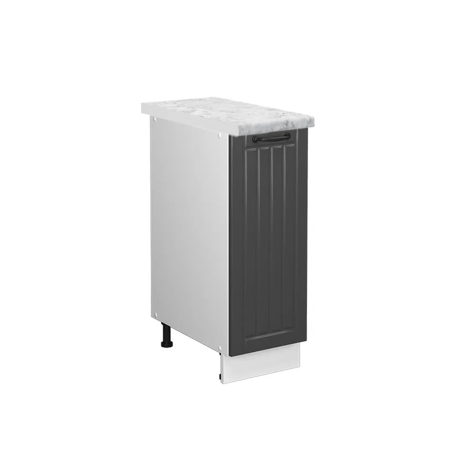 Vicco Apothekerschrank Fame-Line Anthrazit Landhaus Weiß 30 cm AP Marmor