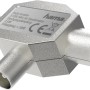 Hama Antennen-Verteiler aus Metall, Koax-Stecker auf 2 Koax-Kupplungen, silber.