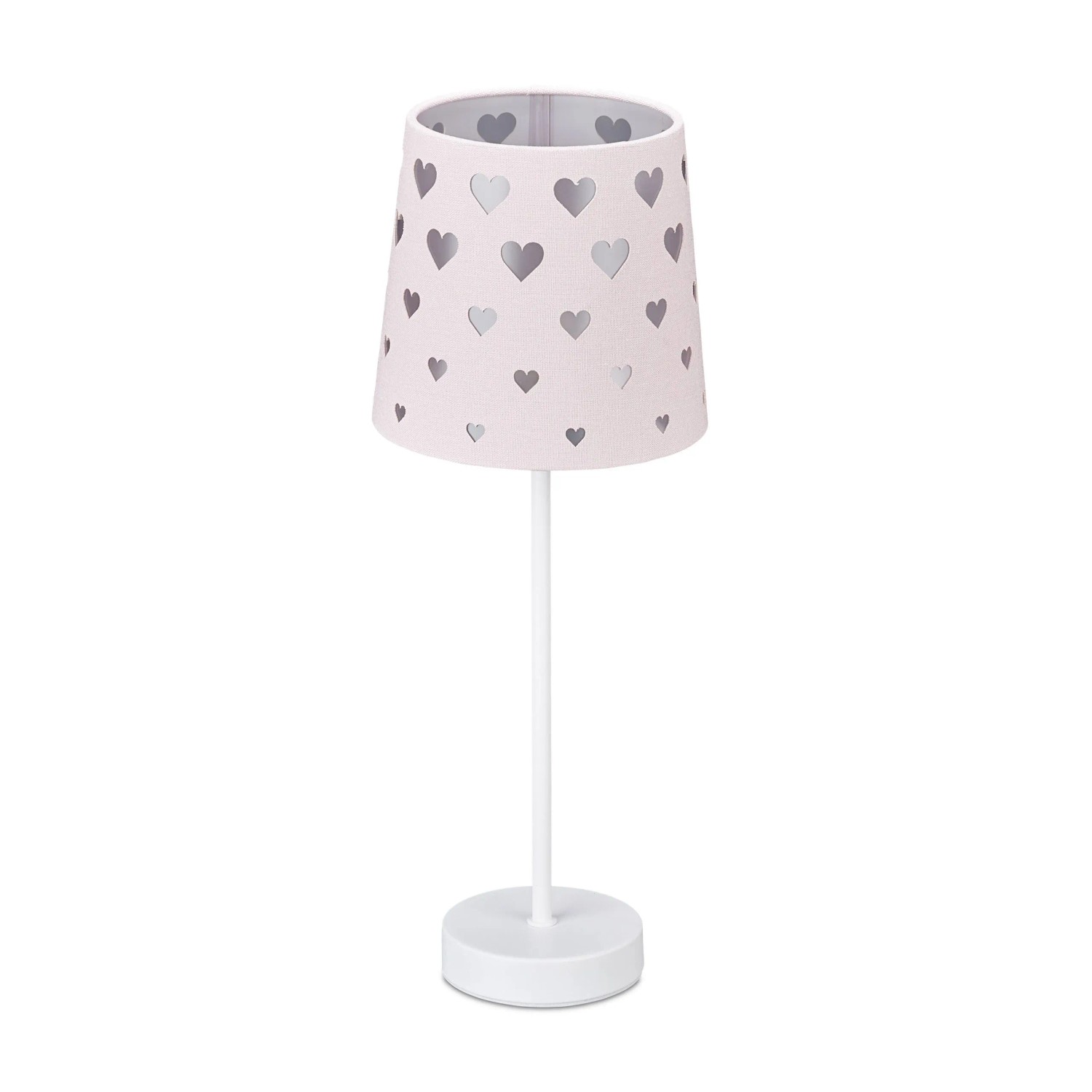 Relaxdays Nachttischlampe Stoff Rosa Herzmotiv 43 cm x 16 cm 550 g