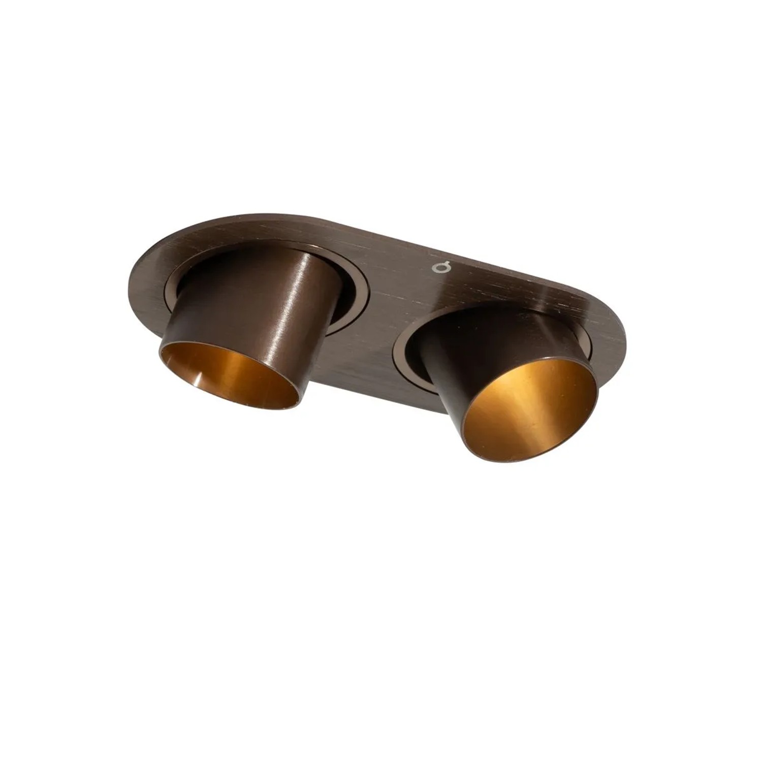 QAZQA Runder Einbau Strahler DunkelBronze GU10 35mm Schwenkbar 2 Flammig Installa