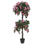 Künstliche Rhododendron-Pflanze, 155 cm, grün und rosa, im Topf. Dekorative Kunstpflanze für Innenräume.