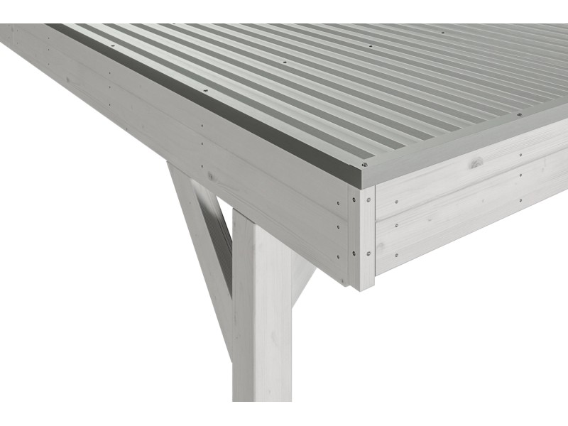 Skan Holz Carport Grunewald 321 cm x 554 cm mit Aluminiumdach Weiß kaufen  bei OBI